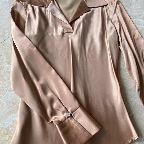 Express Bronze Satin Blouse - Picture 5 of 6
